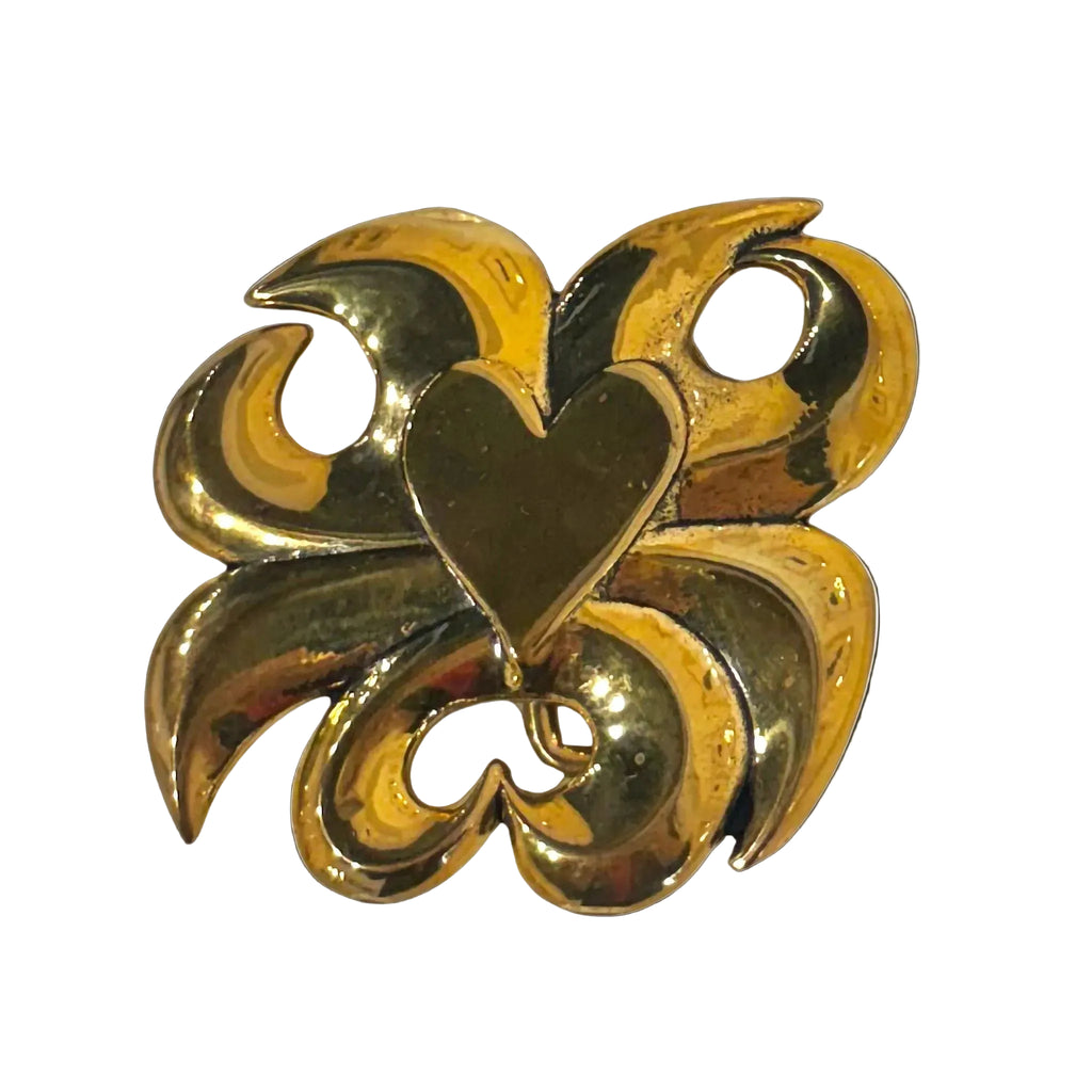 Brass Belt Buckle (Heart in Center of Radiant Sun) by Carol Summers - Davidson Galleries