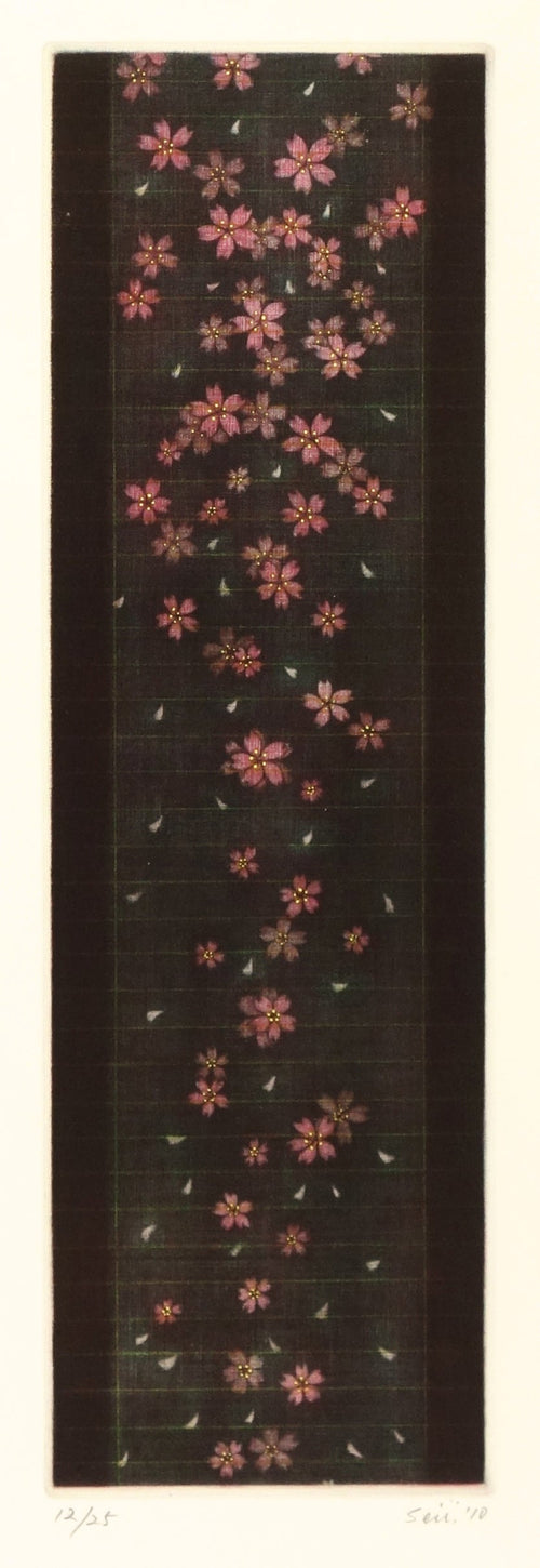 Floral pattern on a black background