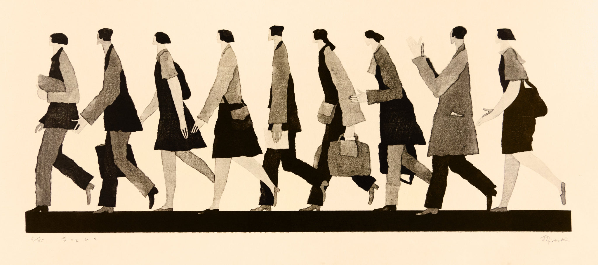Walking by Tetsuo Aoki - Davidson Galleries